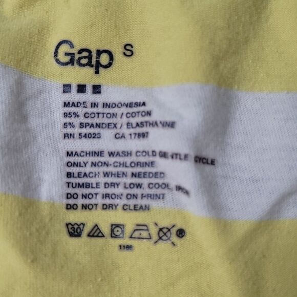 🔺️Gap Yellow & White Stripe Short Sleeve Top Small - Picture 5 of 9
